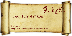 Fledrich Ákos névjegykártya