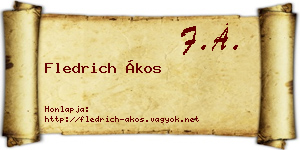 Fledrich Ákos névjegykártya